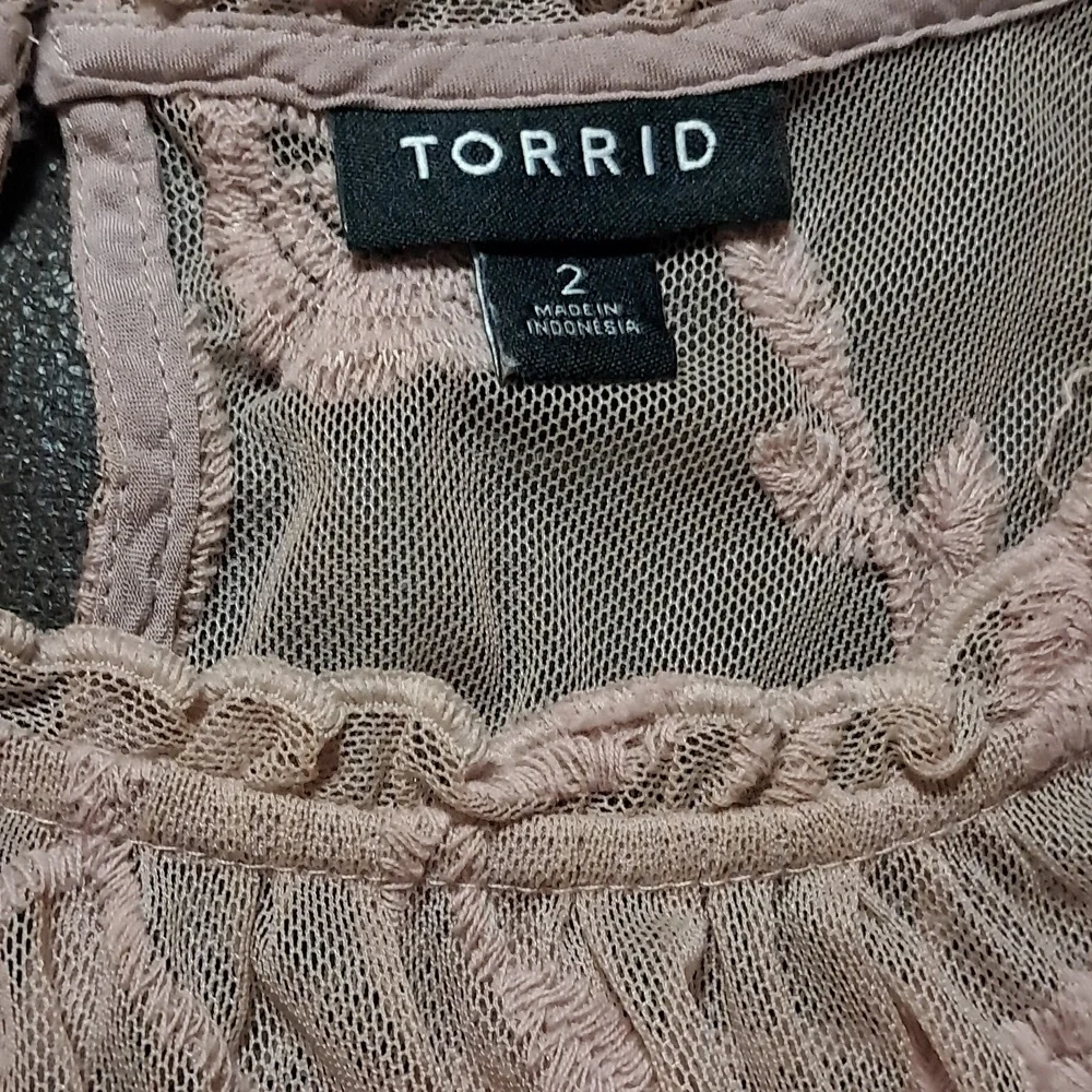 Torrid Floral Blush Pink Lace Sleeveless Blouse Top Office Business Casual Size - Picture 9 of 12